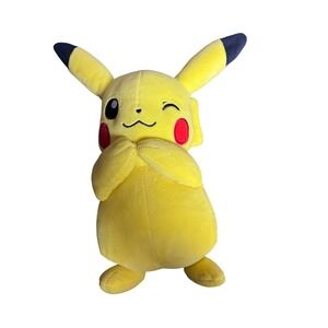 Pokemon Pikachu Winking Plush Toy Yellow Nintendo 2024 Stuffed Animal Official